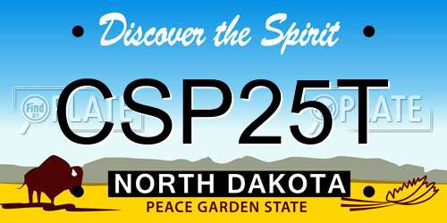 CSP25T North Dakota License Plate