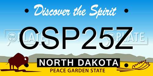 CSP25Z North Dakota License Plate