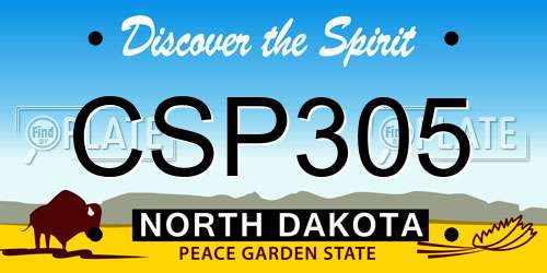 CSP305 North Dakota License Plate