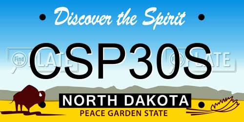 CSP30S North Dakota License Plate