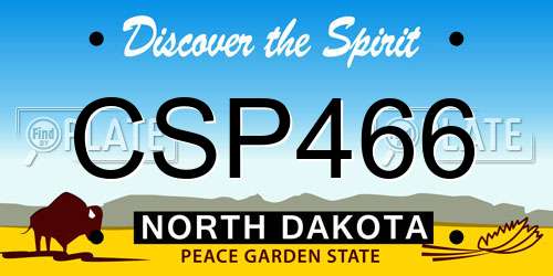 CSP466 North Dakota License Plate