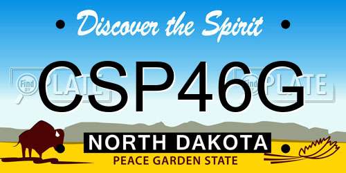 CSP46G North Dakota License Plate