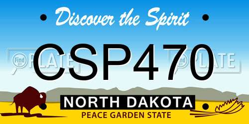 CSP470 North Dakota License Plate