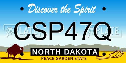 CSP47Q North Dakota License Plate