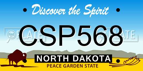 CSP568 North Dakota License Plate