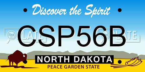 CSP56B North Dakota License Plate