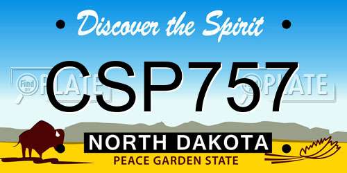 CSP757 North Dakota License Plate