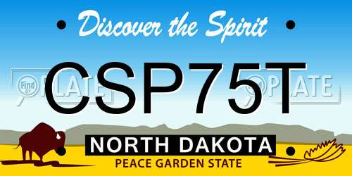 CSP75T North Dakota License Plate