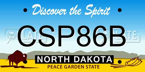 CSP86B North Dakota License Plate