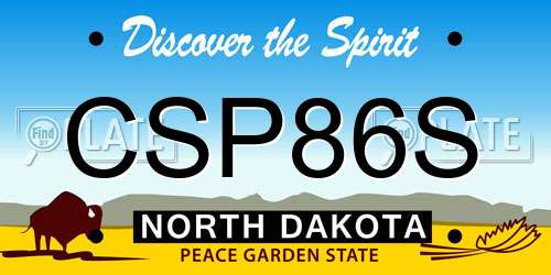 CSP86S North Dakota License Plate