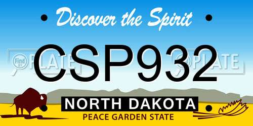 CSP932 North Dakota License Plate