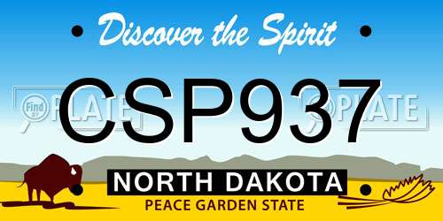 CSP937 North Dakota License Plate