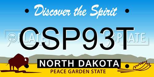 CSP93T North Dakota License Plate