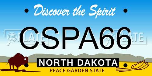 CSPA66 North Dakota License Plate