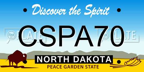 CSPA70 North Dakota License Plate