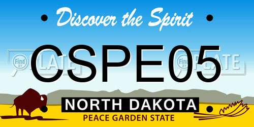 CSPE05 North Dakota License Plate