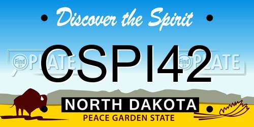CSPI42 North Dakota License Plate