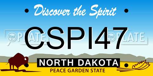 CSPI47 North Dakota License Plate