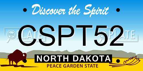 CSPT52 North Dakota License Plate