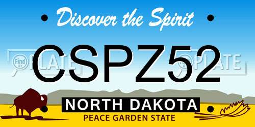 CSPZ52 North Dakota License Plate