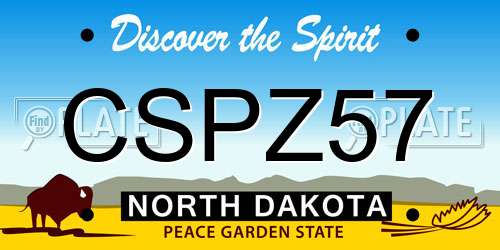 CSPZ57 North Dakota License Plate