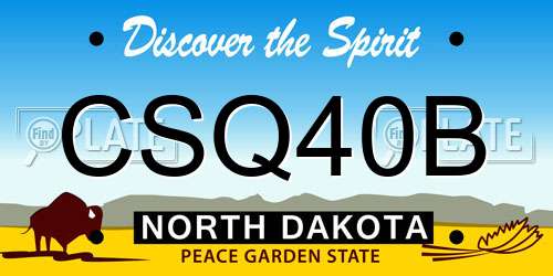 CSQ40B North Dakota License Plate