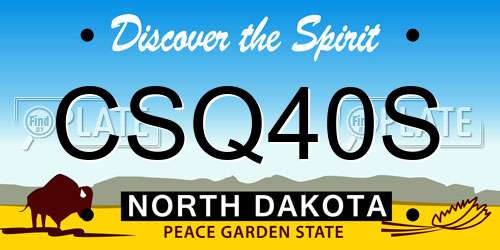 CSQ40S North Dakota License Plate