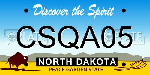 CSQA05 North Dakota License Plate