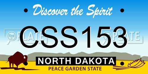 CSS153 North Dakota License Plate