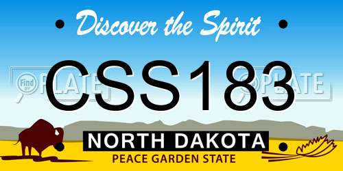 CSS183 North Dakota License Plate