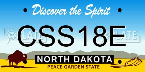 CSS18E North Dakota License Plate