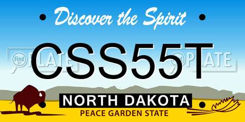 CSS55T North Dakota License Plate