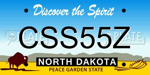 CSS55Z North Dakota License Plate