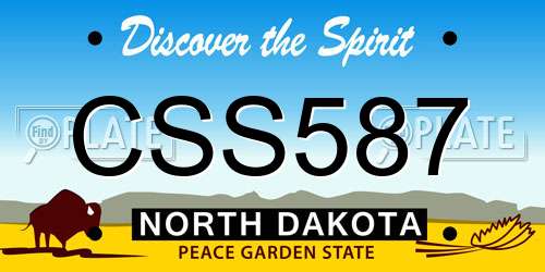 CSS587 North Dakota License Plate