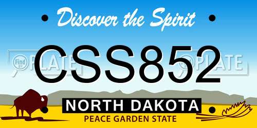 CSS852 North Dakota License Plate
