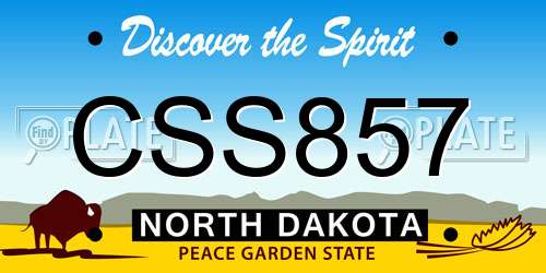 CSS857 North Dakota License Plate