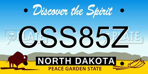 CSS85Z North Dakota License Plate