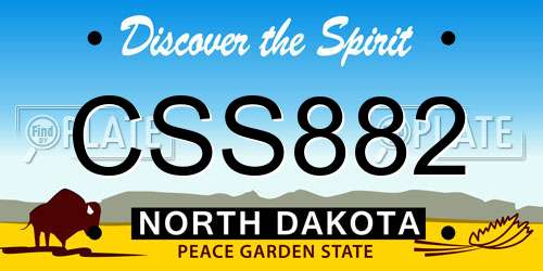 CSS882 North Dakota License Plate