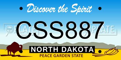 CSS887 North Dakota License Plate