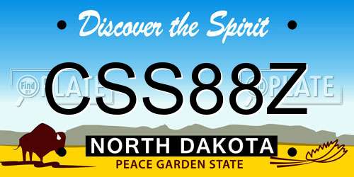 CSS88Z North Dakota License Plate