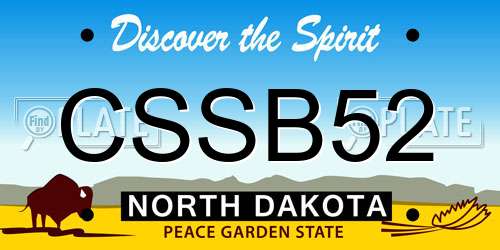 CSSB52 North Dakota License Plate