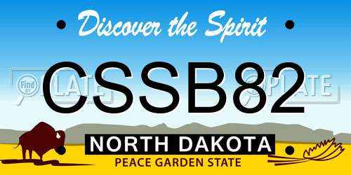 CSSB82 North Dakota License Plate