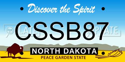CSSB87 North Dakota License Plate