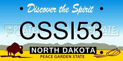 CSSI53 North Dakota License Plate