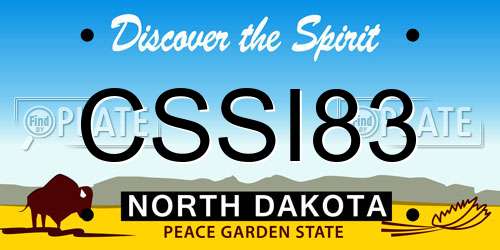 CSSI83 North Dakota License Plate