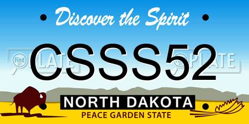 CSSS52 North Dakota License Plate