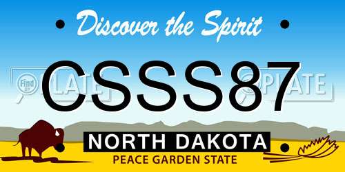 CSSS87 North Dakota License Plate