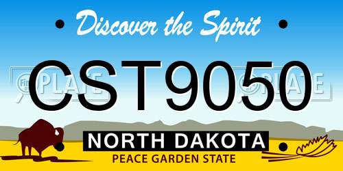 CST9050 North Dakota License Plate