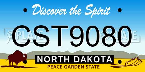 CST9080 North Dakota License Plate