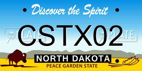 CSTX02 North Dakota License Plate
